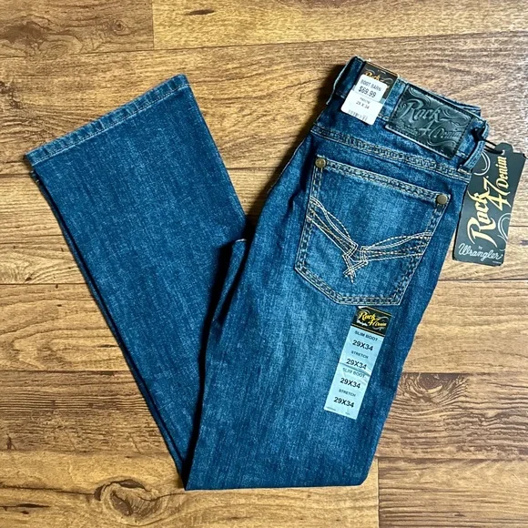 Wrangler • Men’s • Rock 47 • Slim/Straight • Blue • Denim • 29/34 • Jeans • New - Picture 1 of 16